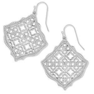 Kendra Scott Silver Filigree Kirsten Earrings.
